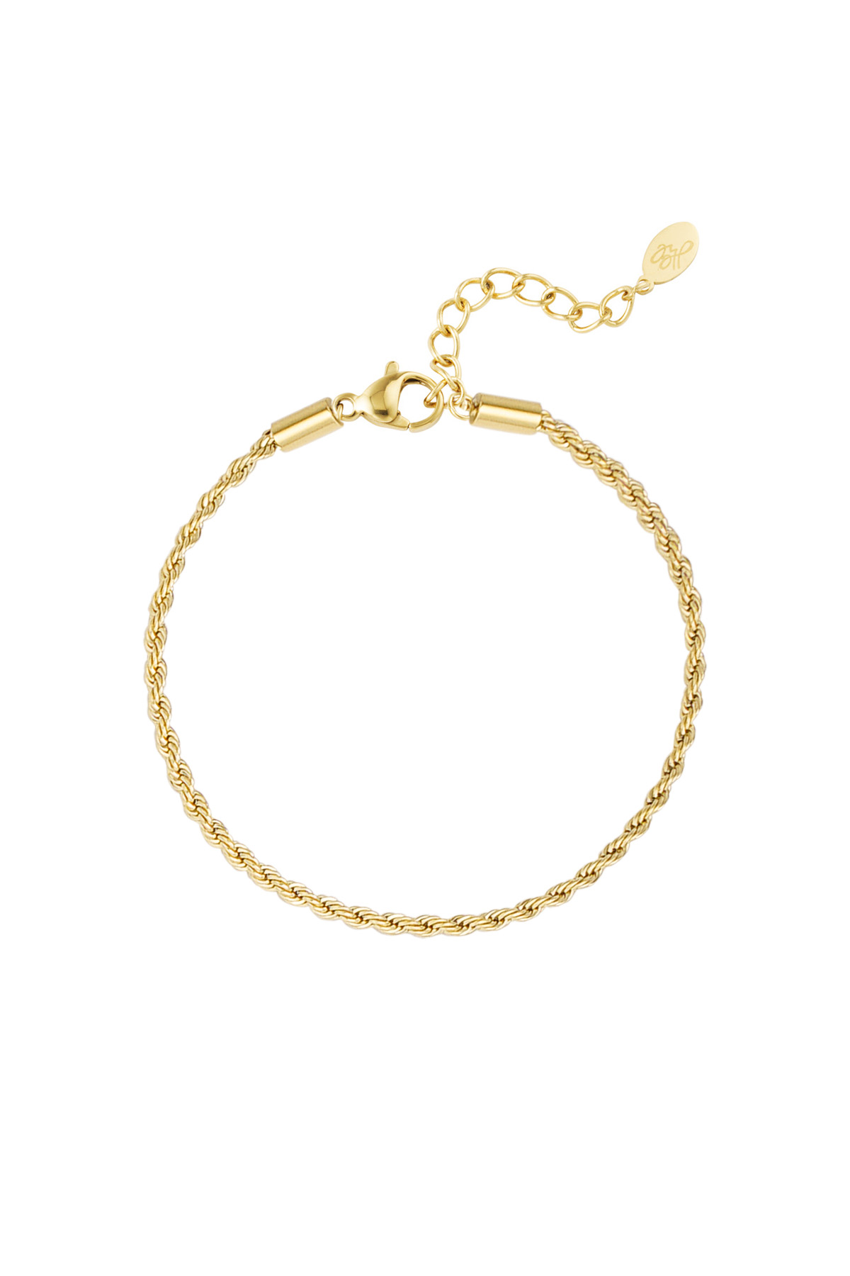 Bracelet jasseron twisted narrow - gold-2.0MM 