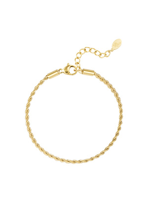 Bracelet jasseron twisted narrow - gold-2.0MM h5 