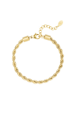 Unisex bracelet twisted coarse - gold-4.0MM h5 
