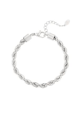 Unisex bracelet playful twist - silver - 4.5MM h5 