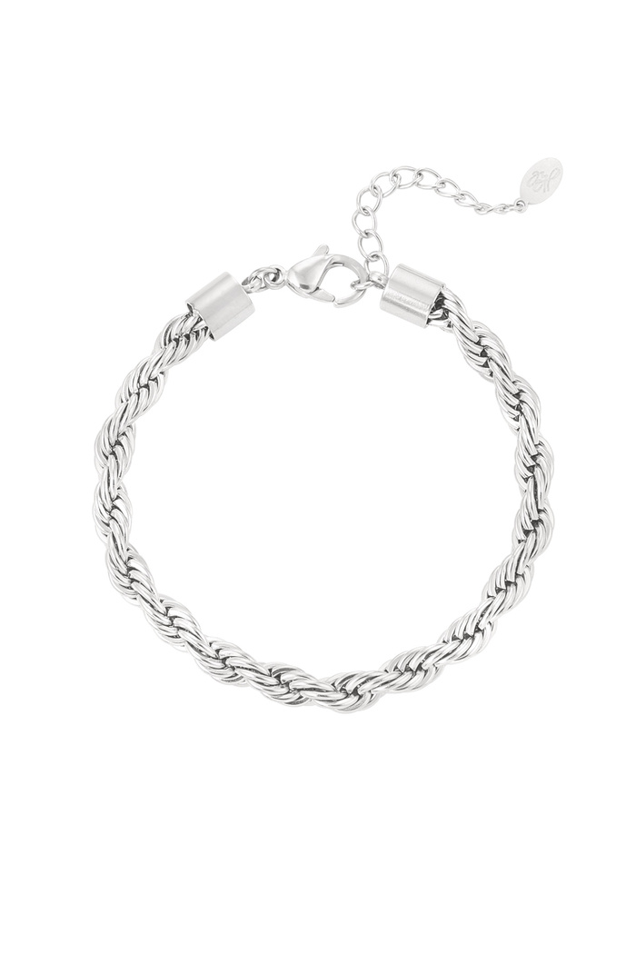 Unisex bracelet playful twist - silver - 4.5MM 