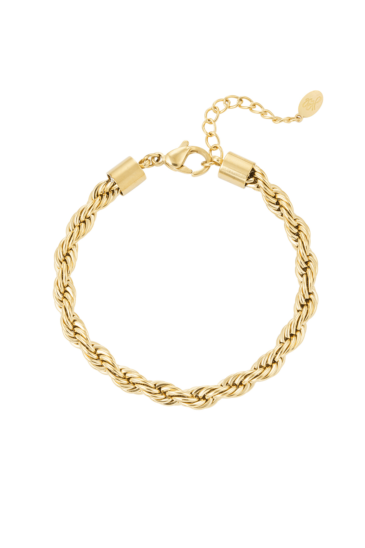 Unisex bracelet playful twist - gold - 4.5MM h5 