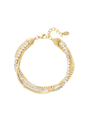 Bracelet double layer of stones - gold h5 