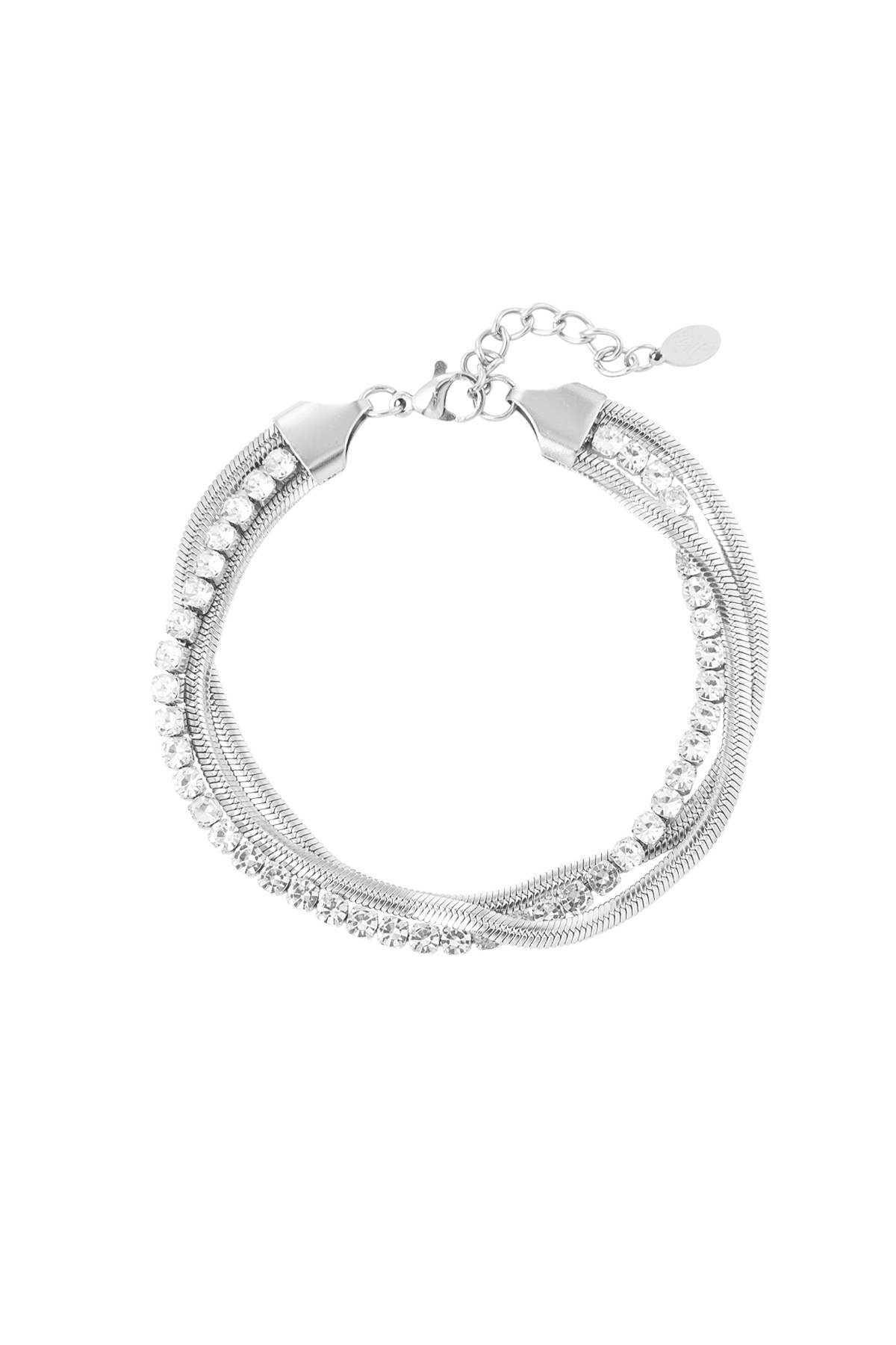 Bracelet playful with bling - Silver Color color