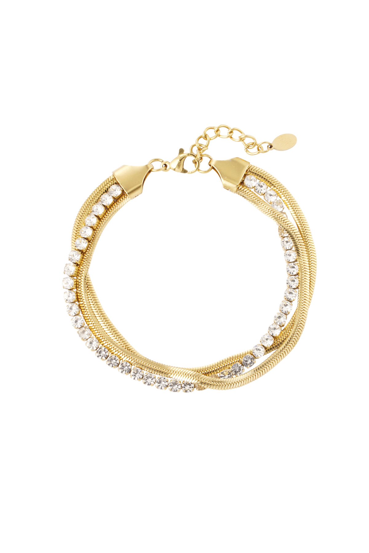 Bracelet playful with bling - Gold color 2