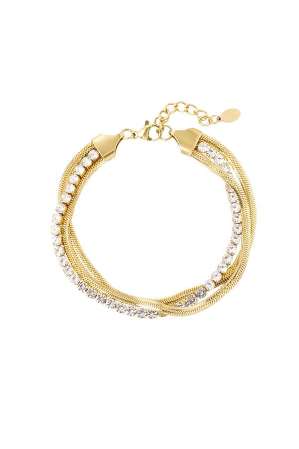 Bracelet playful with bling - gold