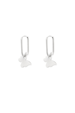 Elongated earrings with butterfly - silver h5 