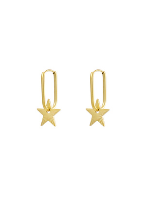 Längliche Ohrringe mit Stern – Gold h5 