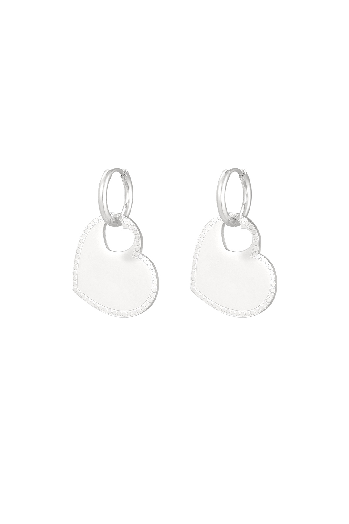 Earrings heart charm - silver h5 