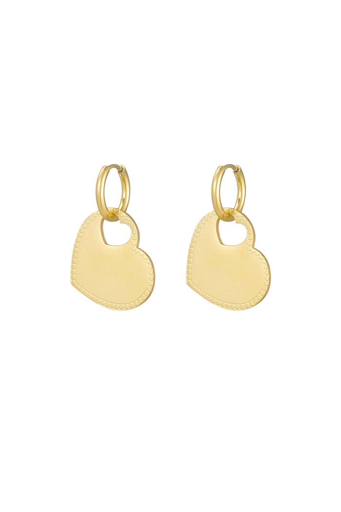 Earrings heart charm - gold 