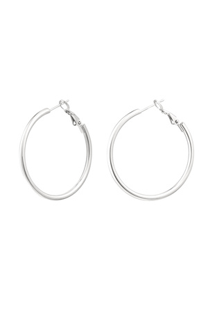 Earrings basic medium - silver h5 