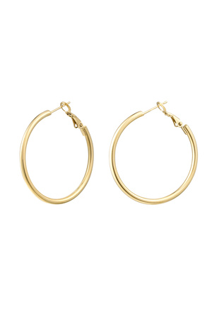 Earrings basic medium - gold h5 