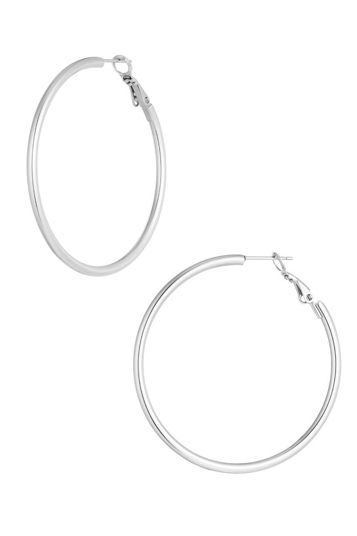 Earrings basic circle large - silver 