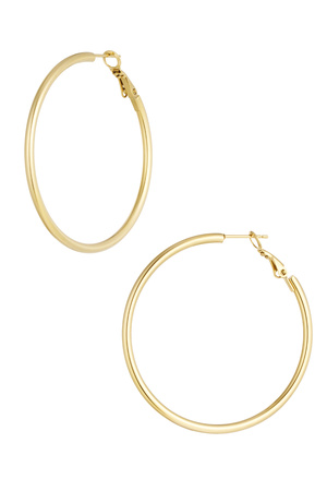 Earrings basic circle large - gold h5 