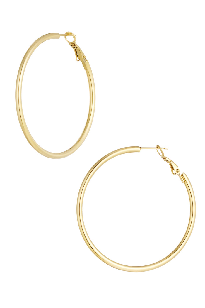 Earrings basic circle large - gold 
