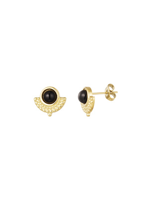 Vintage stud earrings - black h5 