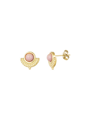 Vintage stud earrings - powder pink h5 