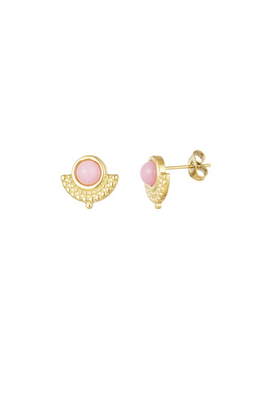 Vintage stud earrings - pink h5 
