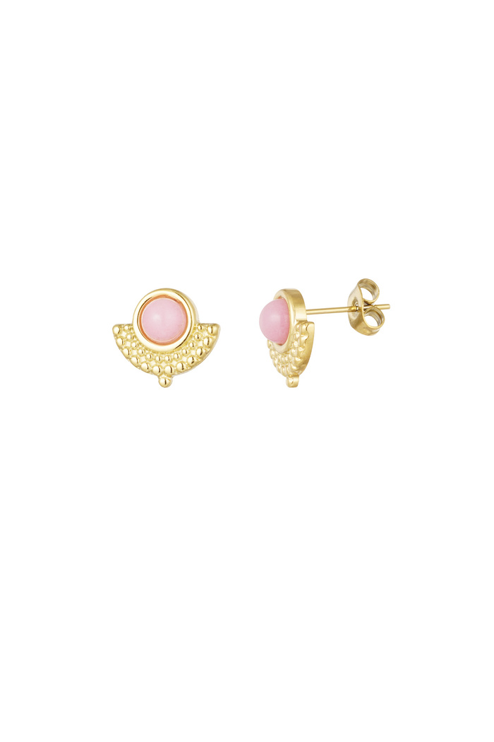 Vintage stud earrings - pink 