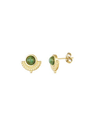 Vintage stud earrings - green h5 