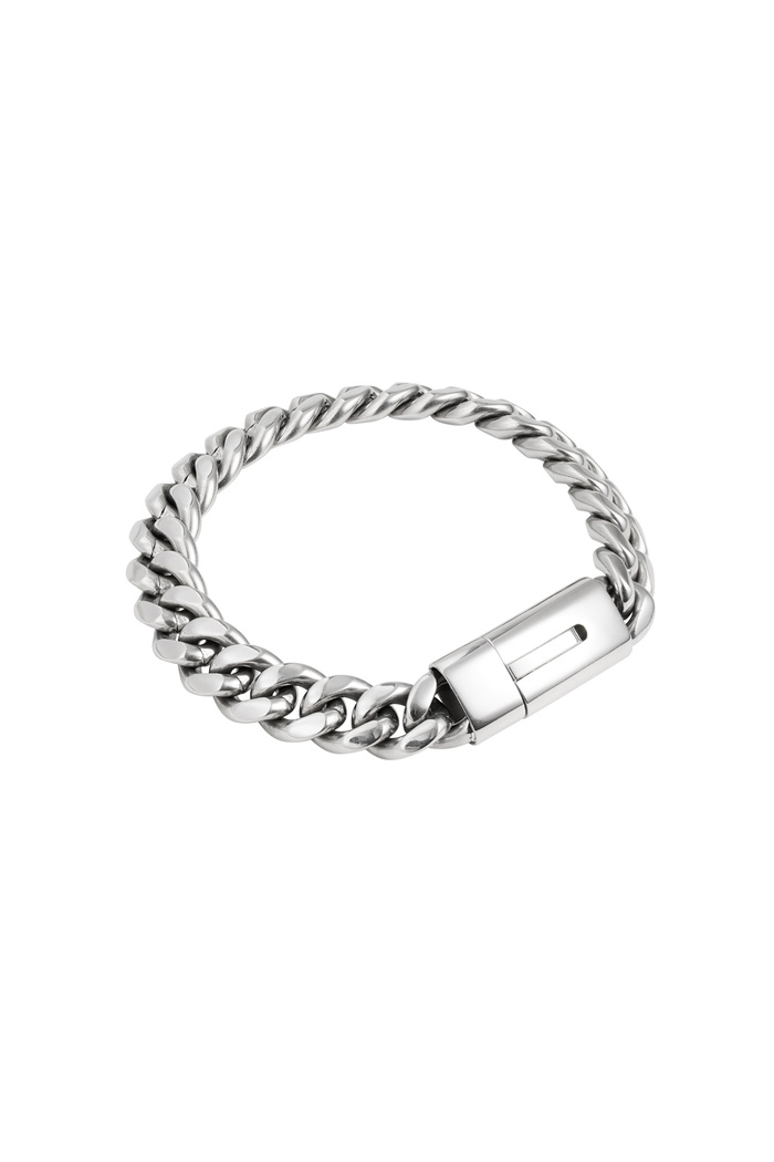 Men's bracelet coarse links - silver 