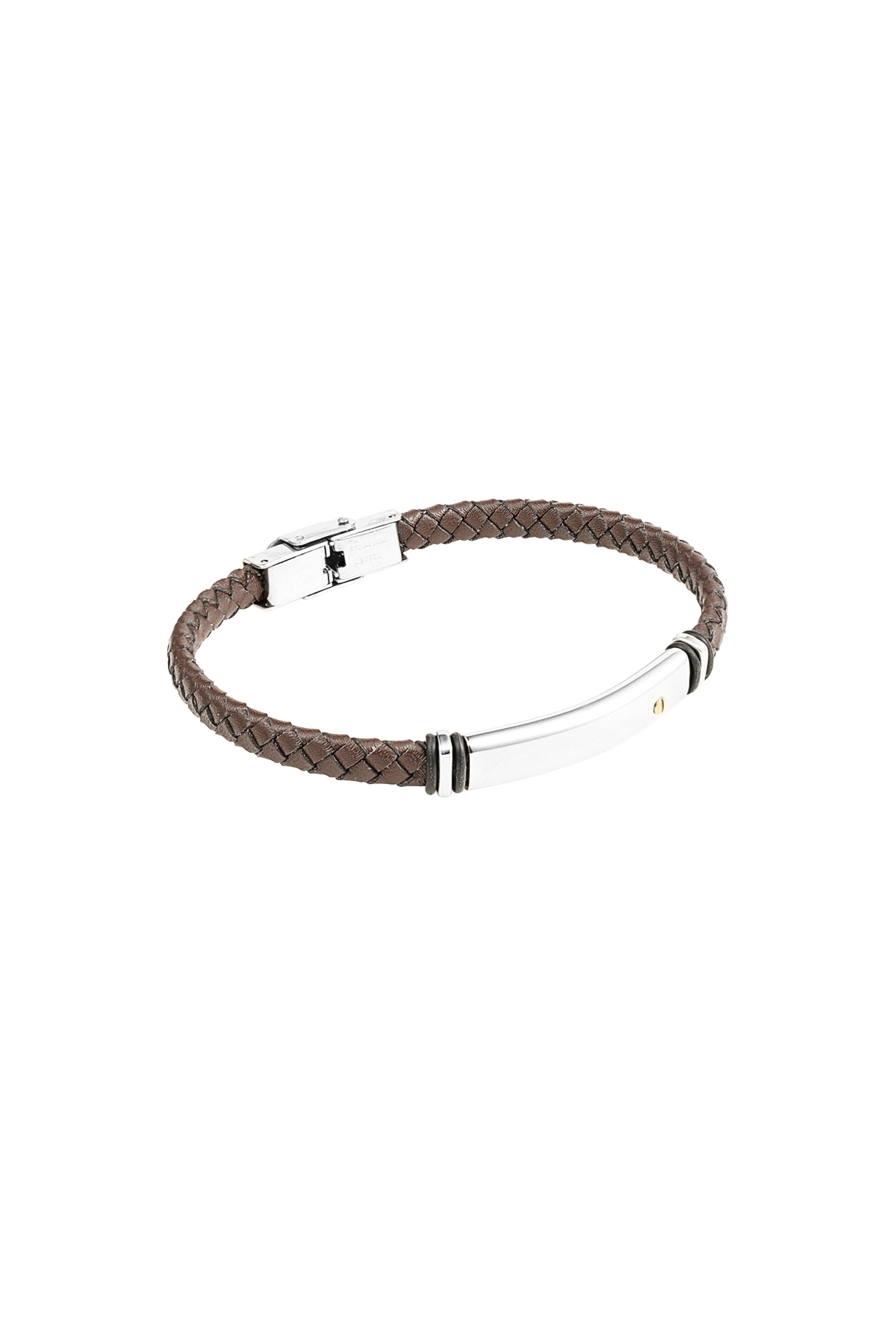 Men's bracelet braided - silver/brown Picture5