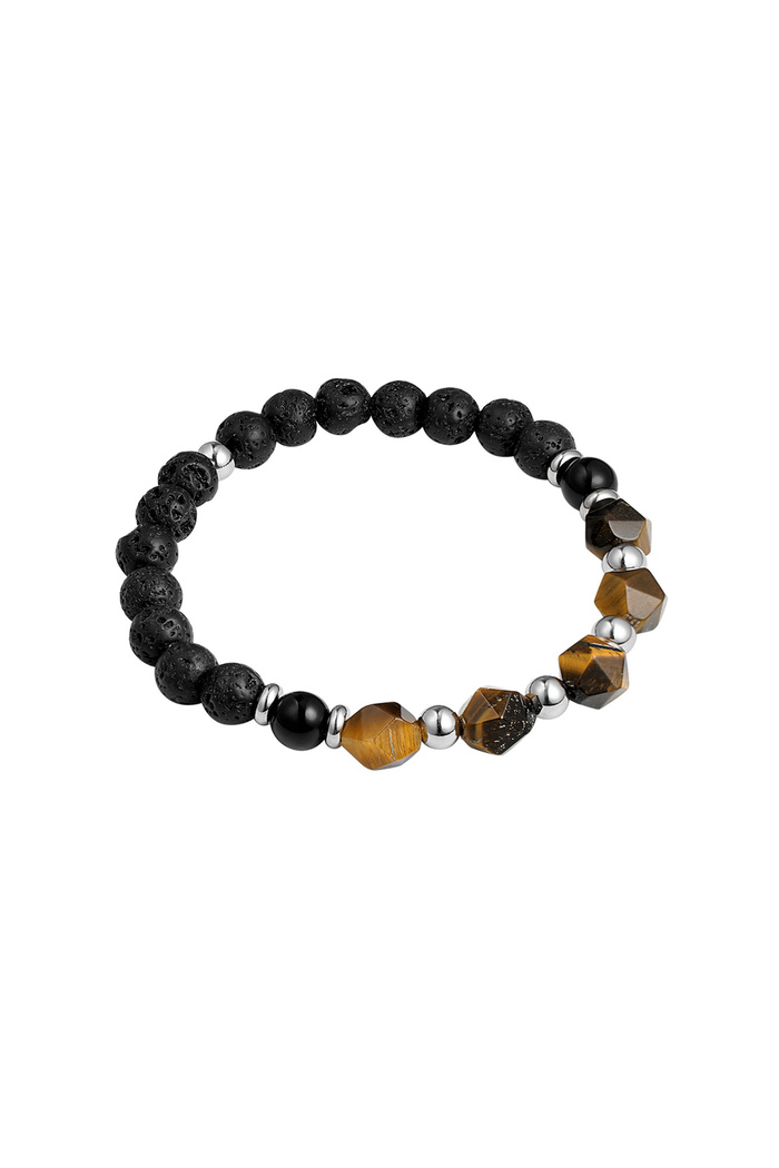 Men's bracelet beads black/color - brown 