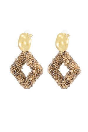 Earring glass beads diamond - brown h5 