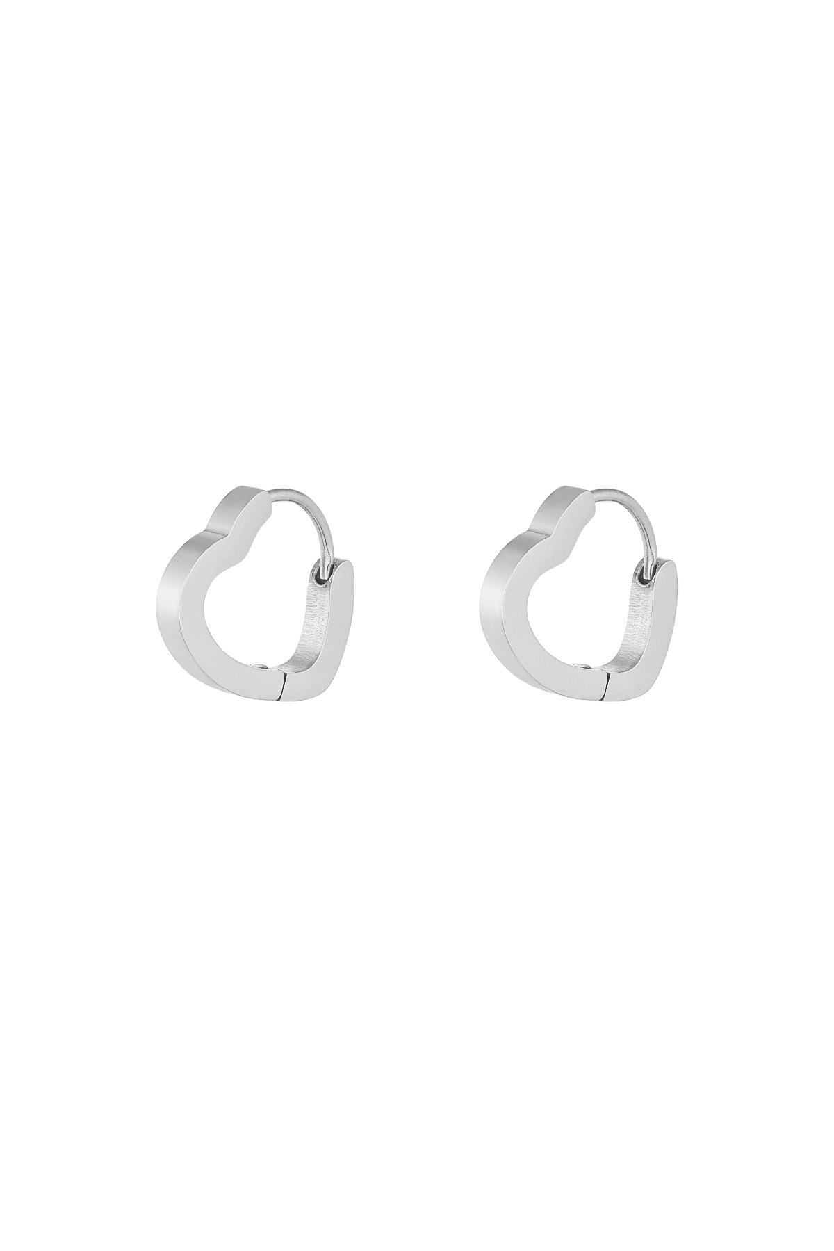 Basic earrings heart small - silver