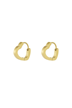 Basic earrings heart small - gold h5 