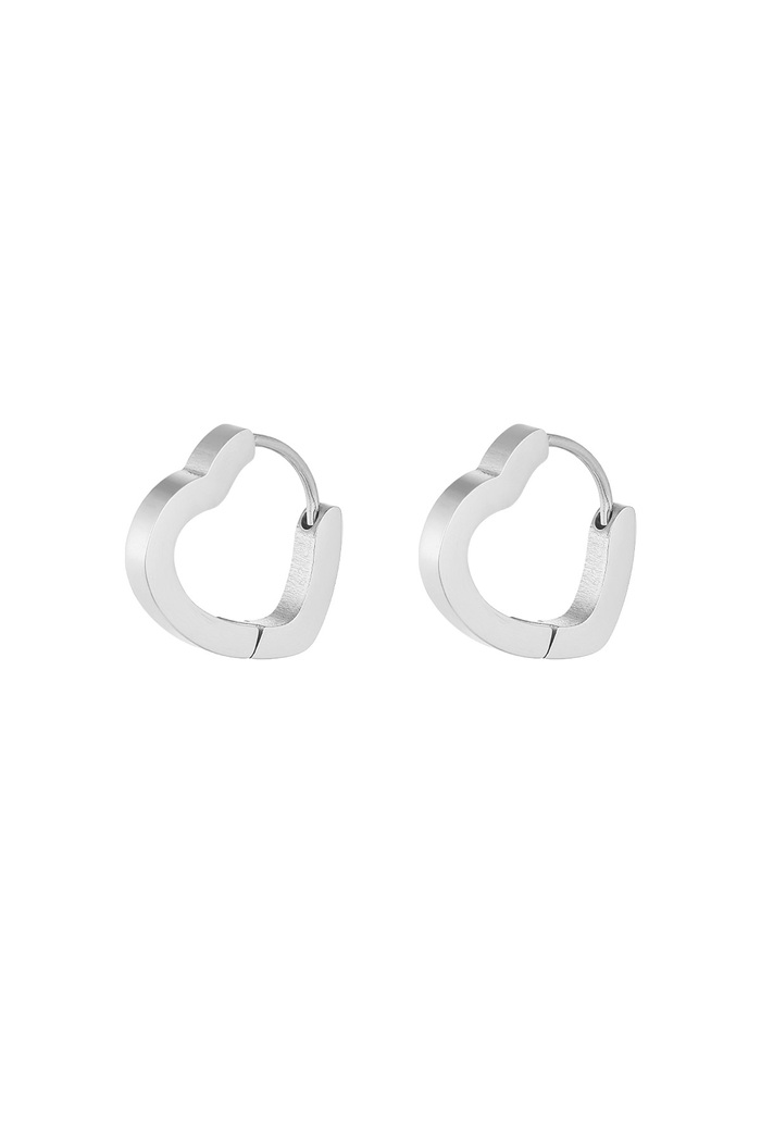 Basic heart earrings medium - silver 