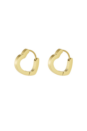 Basic heart earrings medium - gold  h5 