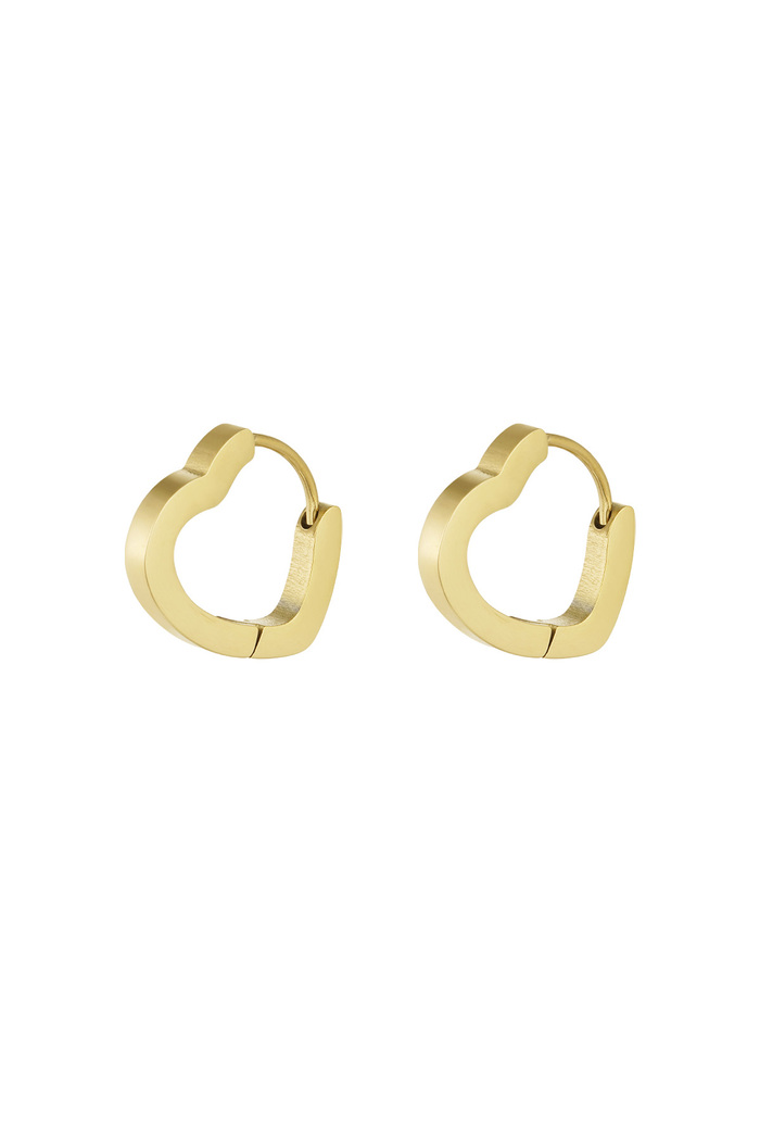 Basic heart earrings medium - gold  