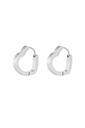 Basic heart earrings large - silver  h5 