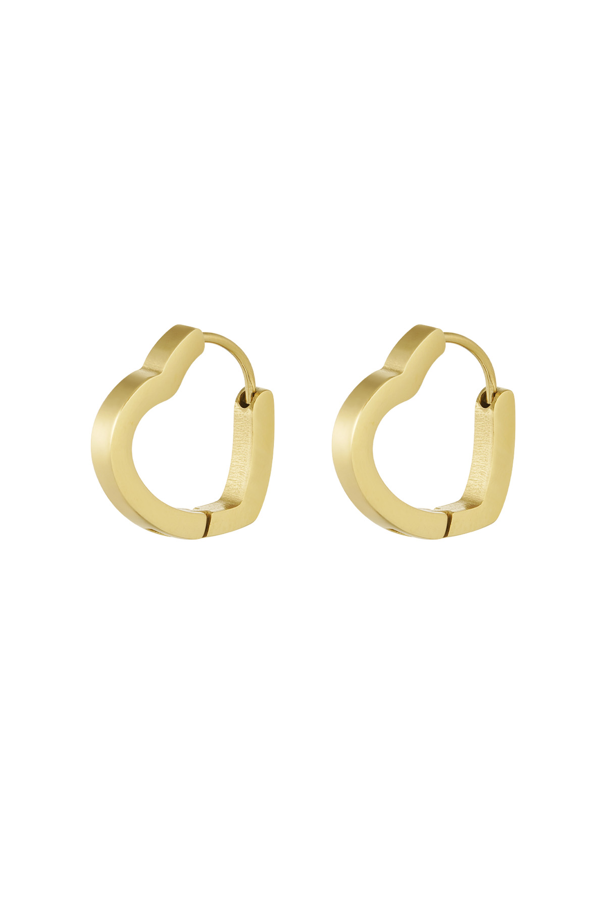 Basic heart earrings large - gold 