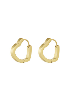 Basic heart earrings large - gold  h5 
