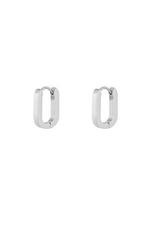 Basic oval earrings small - silver  h5 