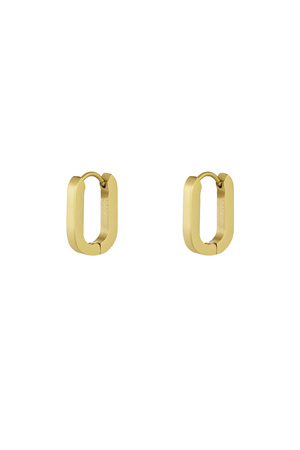 Basic ovale oorbellen klein - goud  h5 