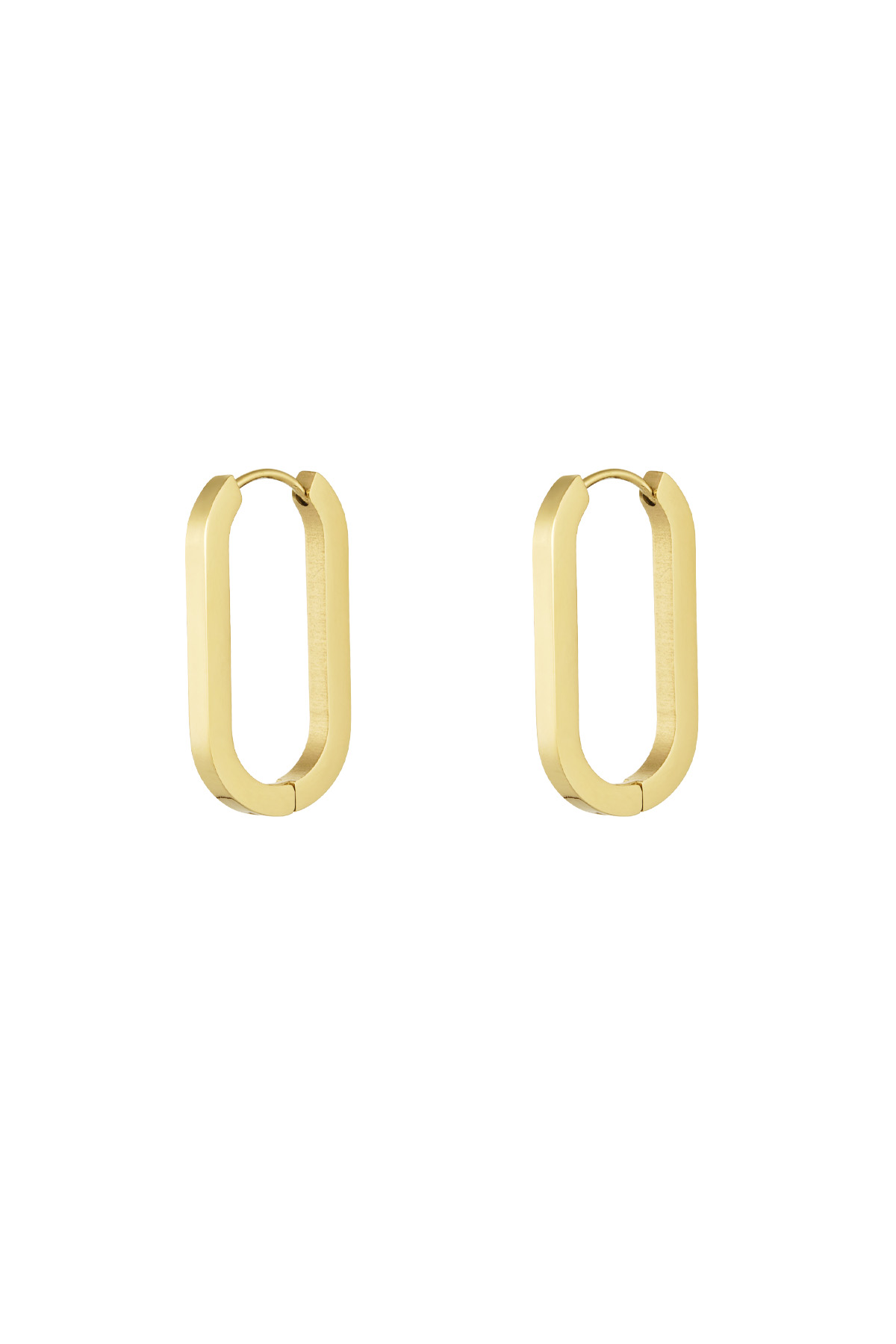 Basic oval earrings large - Gold color 2