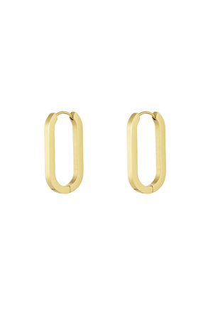 Basic oval earrings large - gold h5 