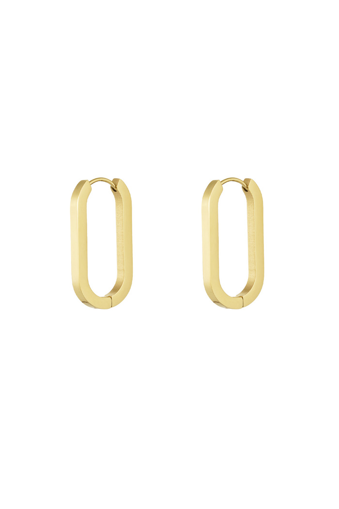 Basic oval earrings large - gold 