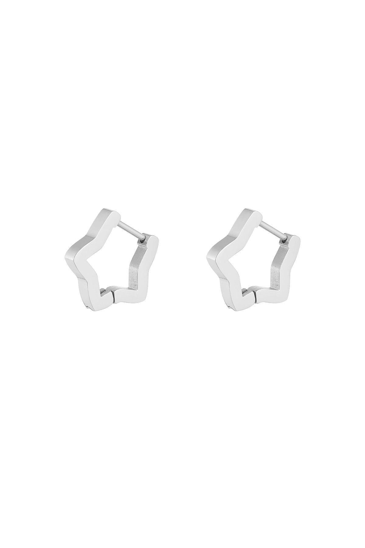 Basic star earrings silver - small h5 