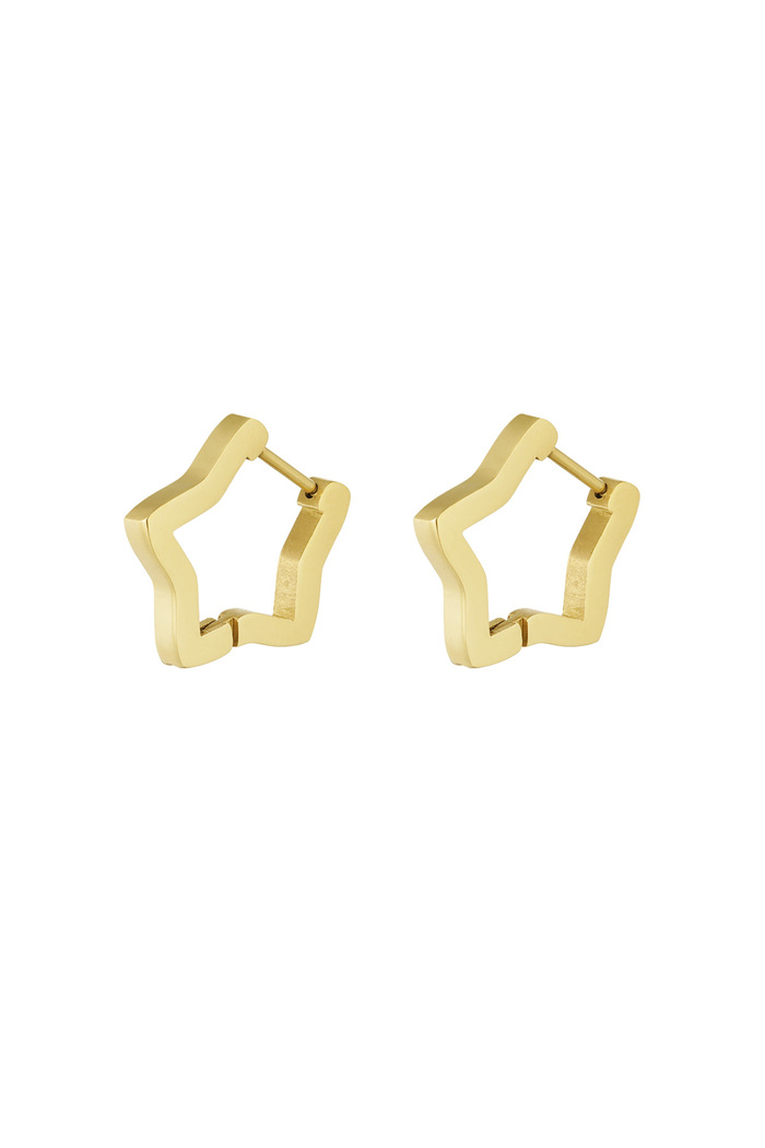 Basic star earrings medium - gold  