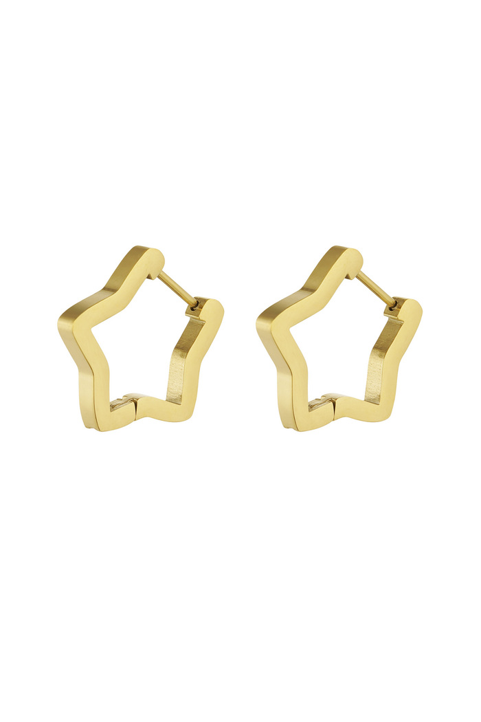 Basic star earrings large - Gold 