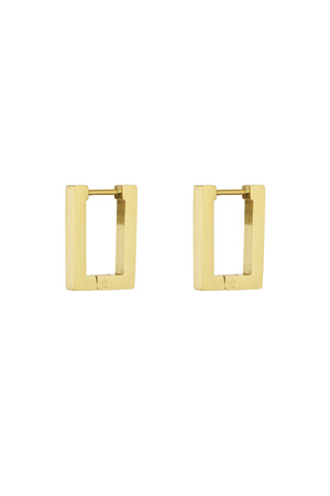 Basic rectangle earrings gold - small  h5 
