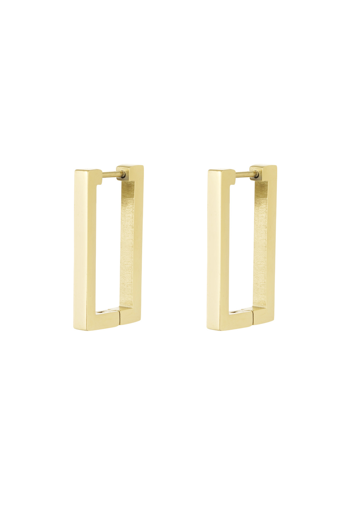 Boucles d'oreilles rectangles basiques grandes - dorées  2