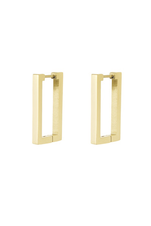 Pendientes rectangulares básicos grandes - oro  h5 