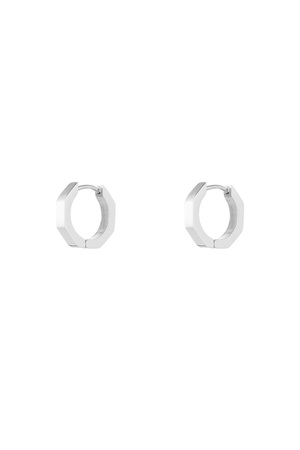 Classic round earrings small - silver  h5 