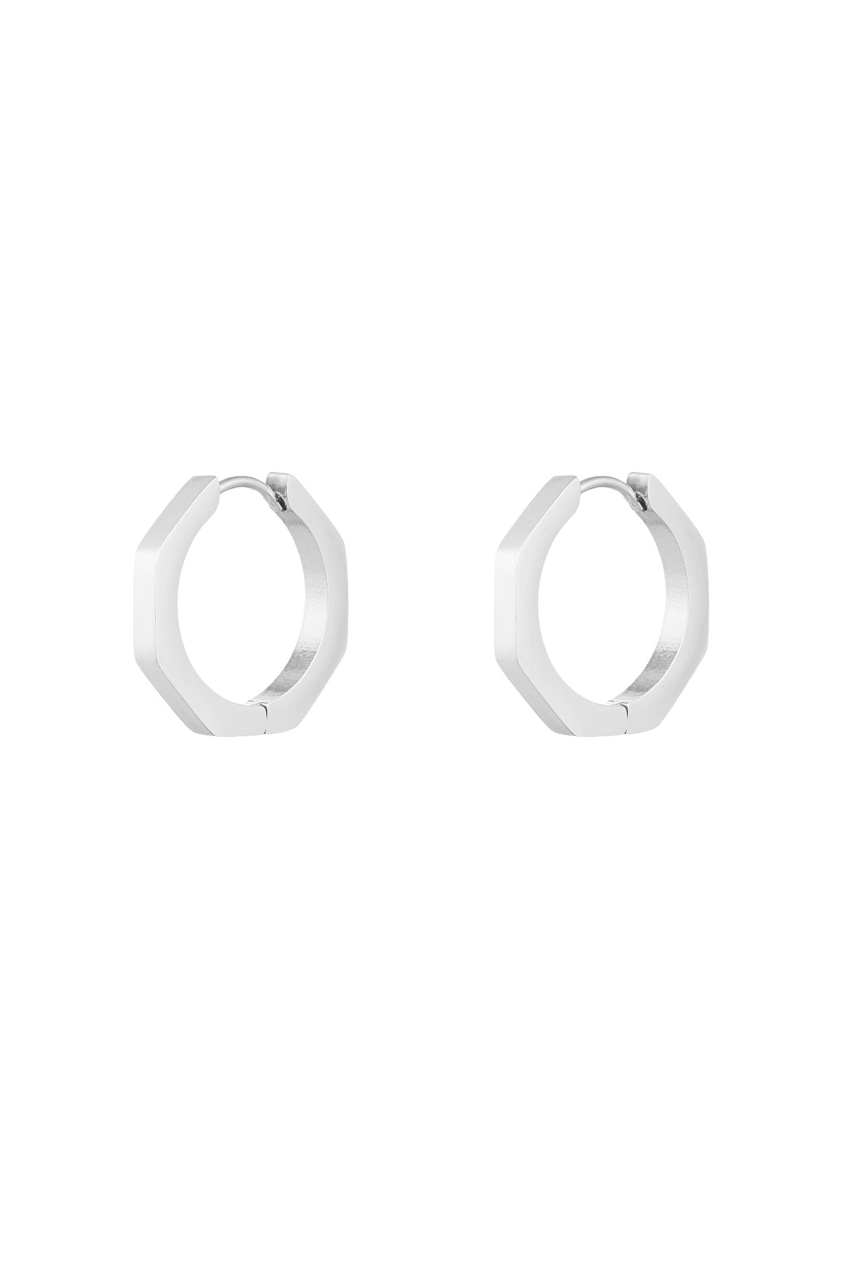 Classic round earrings large - silver h5 