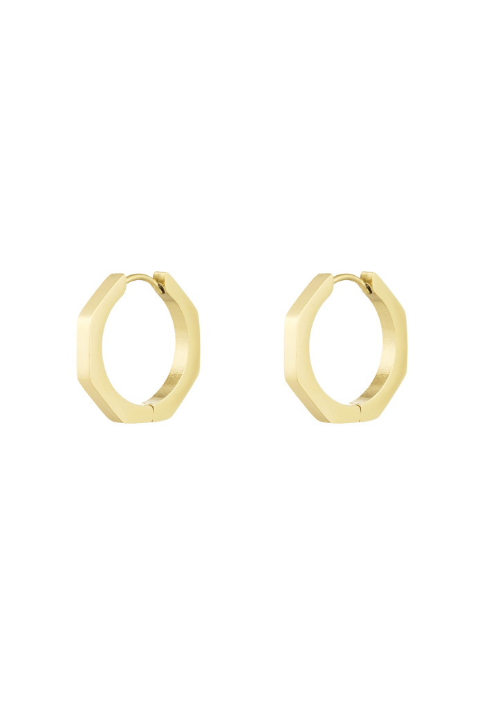 Classic round earrings large - gold  